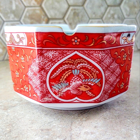 VTG Toyo Japan Hand Painted Gold Bird Ashtray - Picture 2 of 7